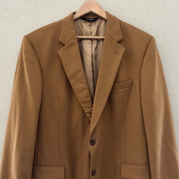 Jos A Bank 100% Cashmere Sport Coat Blazer Jacket Camel Tan Classic Preppy 44 LG - Picture 7 of 16
